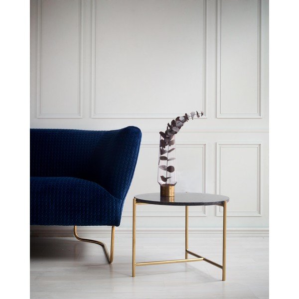 Масичка за кафе с черен мраморен плот Velvet Atelier, ø 50 cm - Really Nice Things-image-1