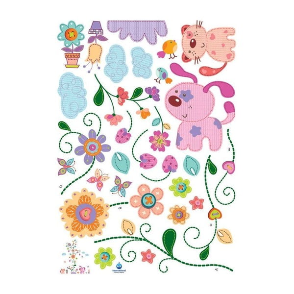 Стикер за стена Цветни животни и дърво - Ambiance-image-1