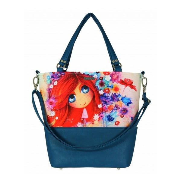 Синьо-червена дамска чанта Lele No.459 - Dara bags