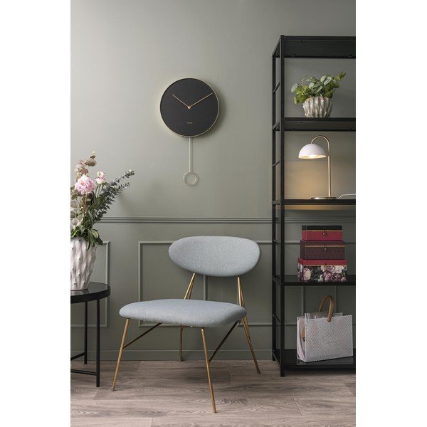 Черен стенен часовник , ø 34 cm Pendulum - Karlsson-image-1