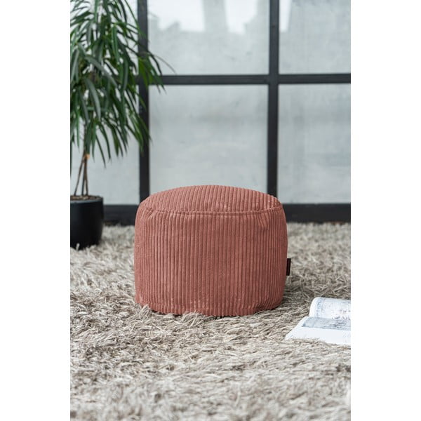 Пуф от рипсено кадифе в тухлен цвят Mini – SLOWDOWN-image-1