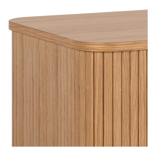 Нисък скрин от дъб  с плъзгащи се врати в естествен цвят 160x80 cm Langley – Actona-image-4