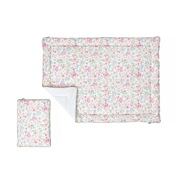 Комплект бебешко одеяло с възглавница , 100 x 135 cm Floral - Pinio