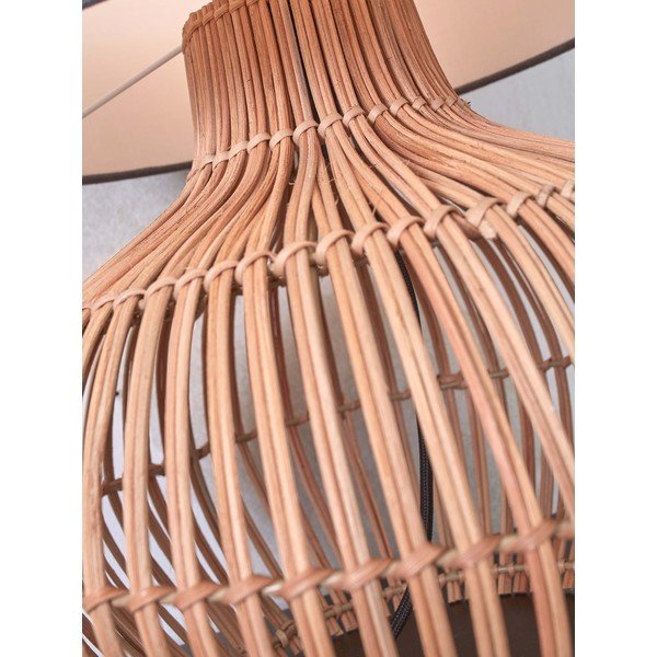 Настолна лампа с текстилен абажур в тъмносив естествен цвят (височина 60 cm) Kalahari - Good&Mojo-image-4