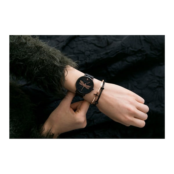 Дамски часовник Miliya с черна каишка от неръждаема стомана - Emily Westwood-image-4