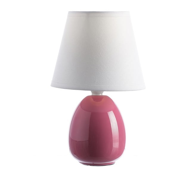 Тъмнорозова керамична настолна лампа с текстилен абажур (височина 25 cm) - Casa Selección