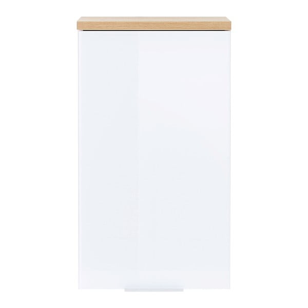 Дъбов висящ шкаф за баня в в бял\естествен цвят 39x69 cm Pescara - Germania