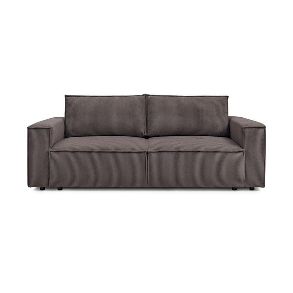 Кафяво-сив сгъваем диван от рипсено кадифе 245 cm Nihad – Bobochic Paris