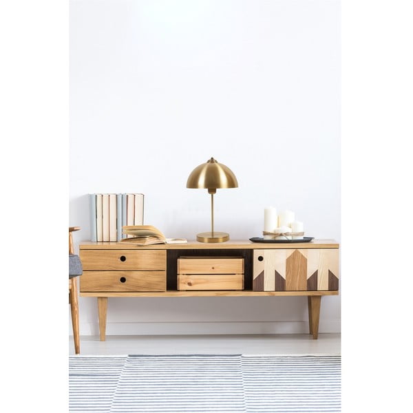 Настолна лампа в златисто с метален абажур (височина 40 cm) Lungo – Opviq lights-image-2