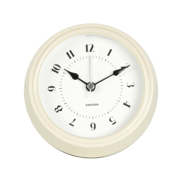 Krémové nástěnné hodiny Karlsson Fifties, průměr 11,5 cm