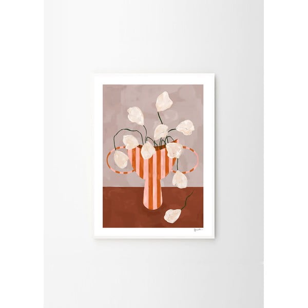 Постер 30x40 cm White Flowers in Striped Vase – Frankie Penwill – The Poster Club-image-4