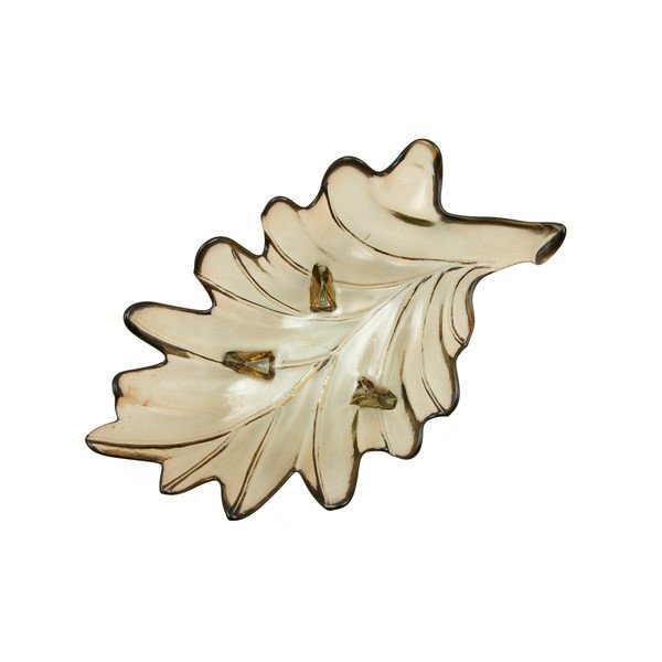 Šedá miska z recyklovaného skla Mauro Ferretti Leaf, 33 x 20 cm-image-4