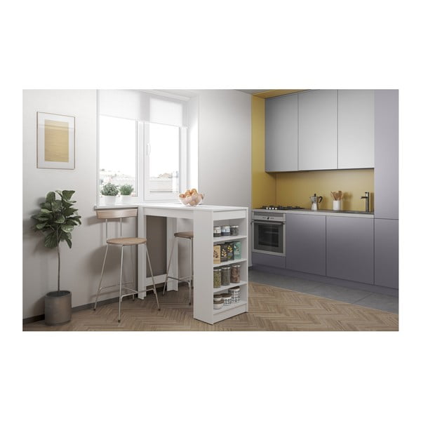 Bílý barový stůl s bílou deskou TemaHome Aravis-image-4
