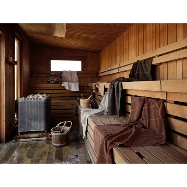 Светлокафява памучна кърпа от тери 50x100 cm Sauna – Zone-image-1