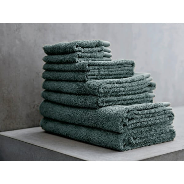 Зелена хавлиена памучна кърпа Листо, 30 x 30 cm Comfort Organic - Södahl-image-1