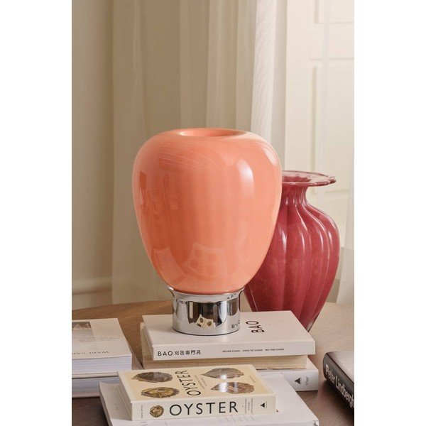 Розова/в блестящо сребрист цвят стъклена настолна лампа (височина 34 cm) Balloon – Ellos Home-image-2