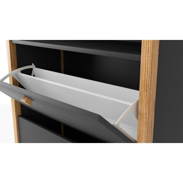 Тъмно сив шкаф за обувки с две чекмеджета Bode - Woodman-image-4