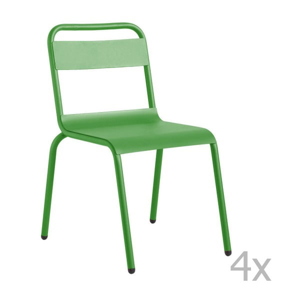 Sada 4 zelených zahradních židlí Isimar Biarritz