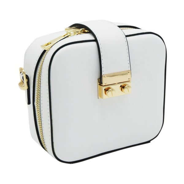 Бяла чанта от естествена кожа Pacco - Andrea Cardone