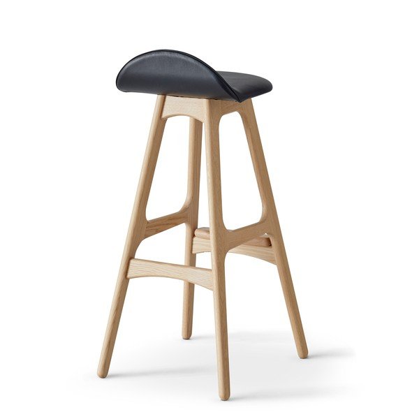 Въртящ се бар стол от естествена кожа 86 cm Buck - Hammel Furniture-image-2