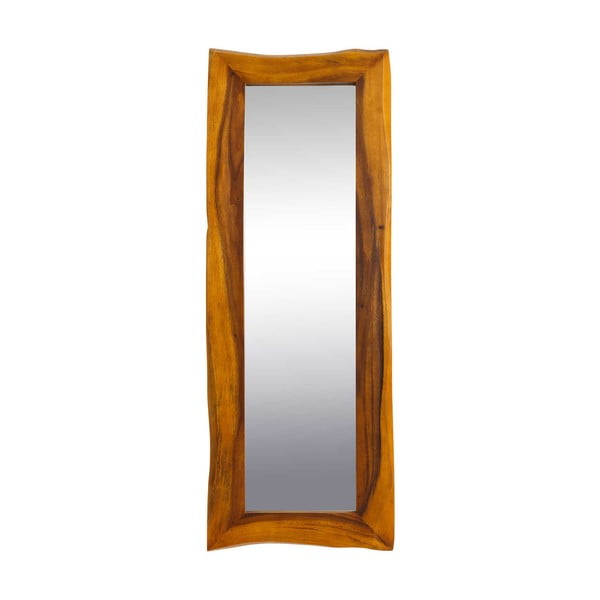 Tmavě hnědé nástěnné dřevěné zrcadlo Tropicho, 60 x 160 cm