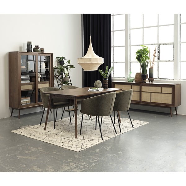 Тапициран трапезен стол с подлакътници в цвят каки Easton – Unique Furniture-image-1
