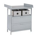 Сив детски скрин с маса за преповиване 87x100x75 cm Hamburg – Roba