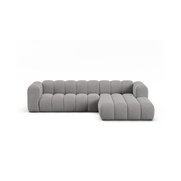 Сив шенилов ъглов диван (десен ъгъл) Lupine – Micadoni 