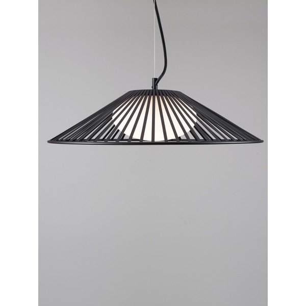 Матово черно метално LED висящо осветително тяло със стъклен абажур ø 50 cm Brume – Nova Luce-image-4