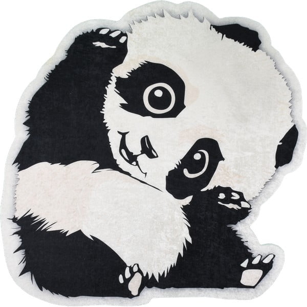 Черно-бял детски килим ø 120 cm Cuddly Panda – Vitaus