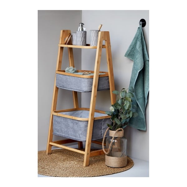 Сив/кафяв бамбуков рафт за баня 44x91 cm Bahari – Wenko-image-3