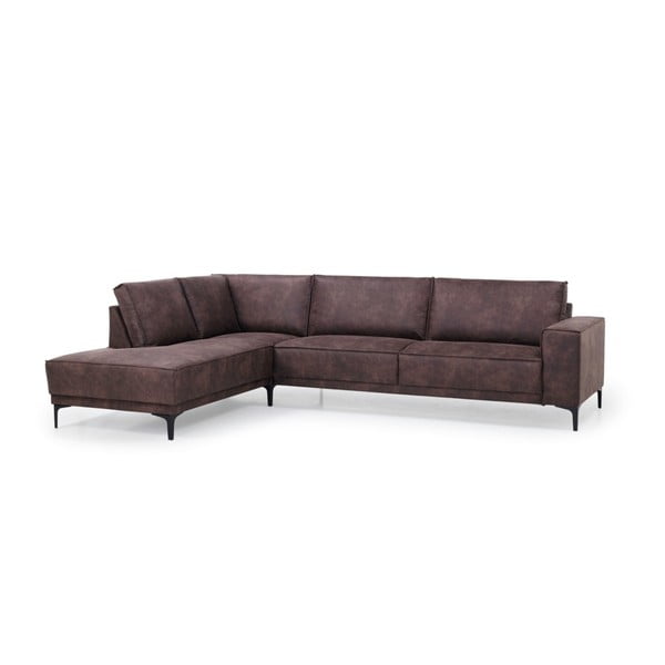 Кафяв ъглов диван от изкуствена кожа (ляв ъгъл) Copenhagen - Scandic-image-2