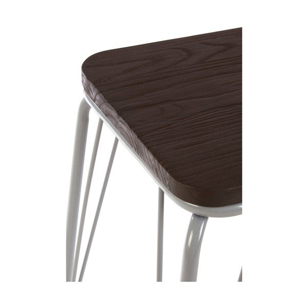 Сив/в тъмно естествен цвят стол от масивен бряст District – Premier Housewares-image-4