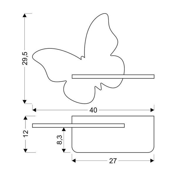 Жълто детско осветително тяло Butterfly - Candellux Lighting-image-2