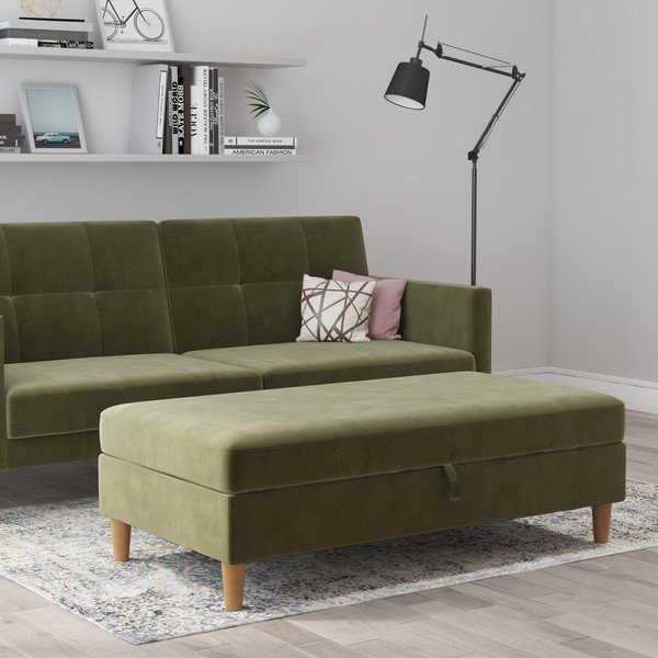 Зелена кадифена табуретка Lilly – Støraa-image-3