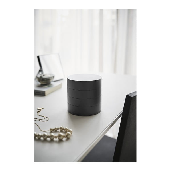 Черна кутийка за бижута, ⌀ 10 cm Tower - YAMAZAKI-image-3