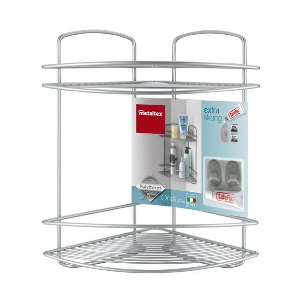 Двуетажен ъглов рафт в банята Onda - Metaltex-image-1