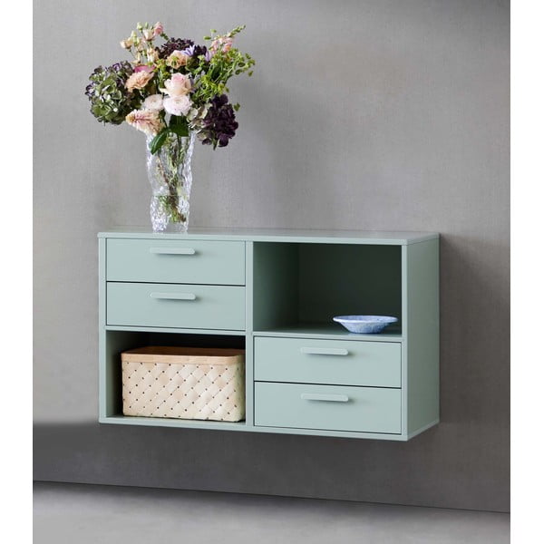 Зелен стенен скрин с 4 чекмеджета Keep by Hammel - Hammel Furniture-image-1