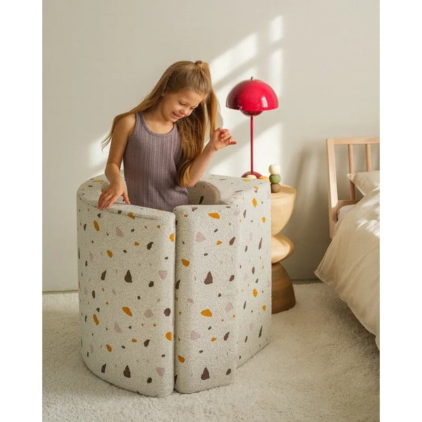 Бял детски стол от букле и шенил Terrazzo Moon – Wigiwama-image-4