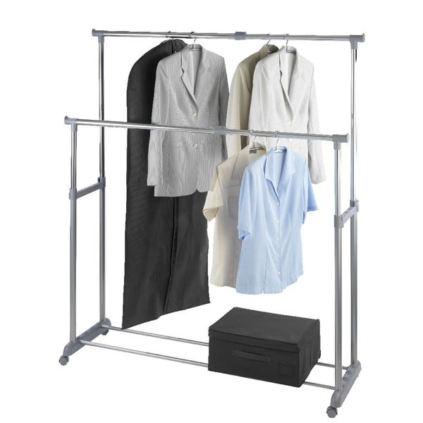 Сив метален телескопичен подвижен стелаж за дрехи Twin - Wenko-image-3