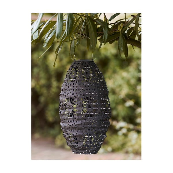 Тъмносив екстериорен LED фенер със соларен панел (височина 40 cm) Foxdale – House Nordic-image-1