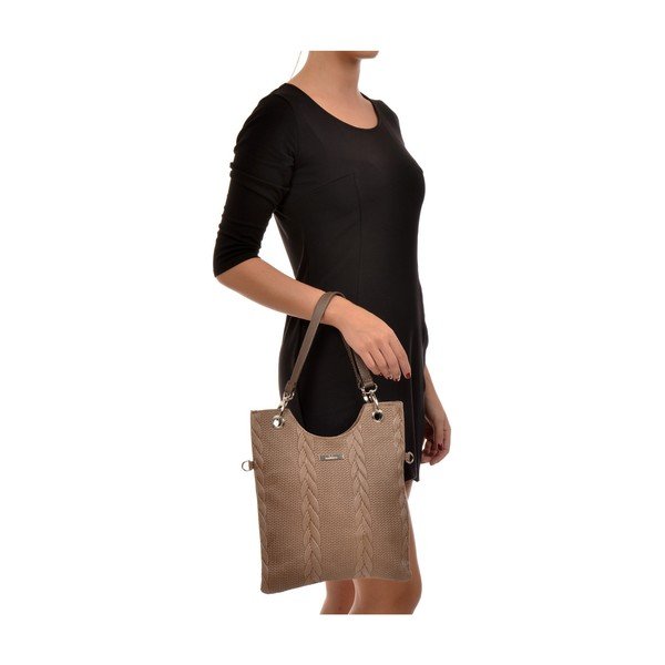 Кафява кожена чанта Mangotti Zanya - Mangotti Bags-image-4