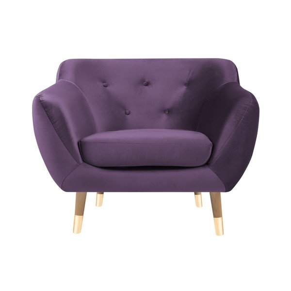 Fialové křeslo Mazzini Sofas Amelie