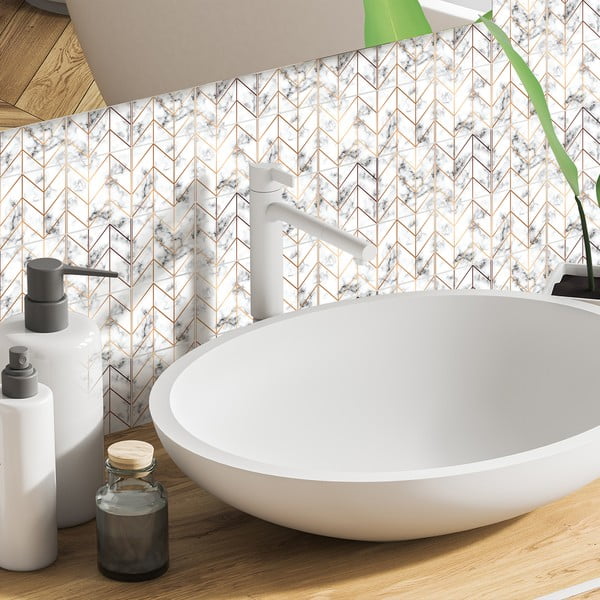 Стикери в комплект на плочките 9 бр. 20x20 cm Marble – Ambiance-image-3