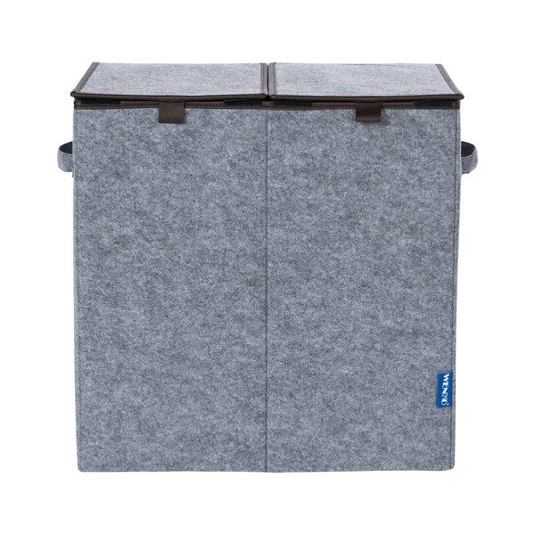 Двоен кош за пране Duo, сиво-кафяв, 82 л - Wenko-image-1