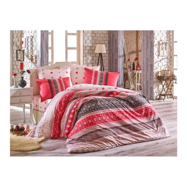 Цветно памучно спално бельо с чаршаф Evitta, 2500 x 220 cm - Mijolnir