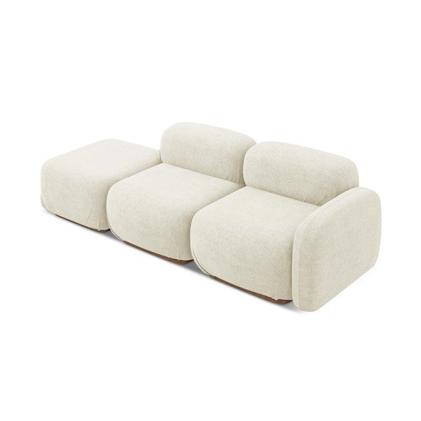 Кремав модулна лежанка от букле (ляв ъгъл) Ailani – Makamii-image-2