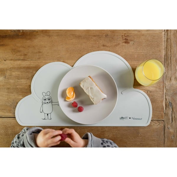 Синя силиконова подложка за хранене Мишка, 49 x 27 cm - Kindsgut-image-2