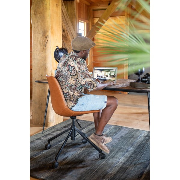 Кафяв офис стол на колела Franky - Dutchbone-image-2