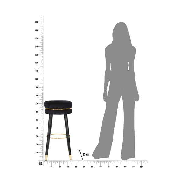 Черен/в златист цвят тапициран бар стол (височина на седалката 74 cm) Paris – Mauro Ferretti-image-4